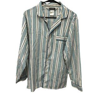 Vintage 70s Knightsbridge Mens Striped Pajama Top Button-Down Shirt Sz S